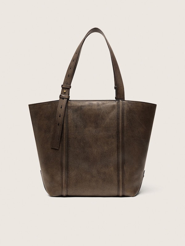 Golden Goose - 24/7 East West Bag in dark brown distressed leather in 
