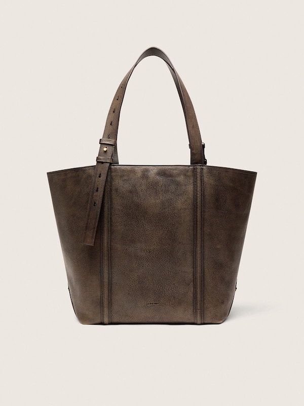 Golden Goose - 24/7 East West Bag in dark brown distressed leather in 