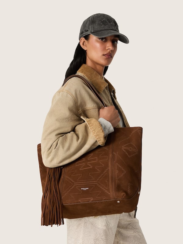 24/7 Bag East West in nabuk marrone con trama