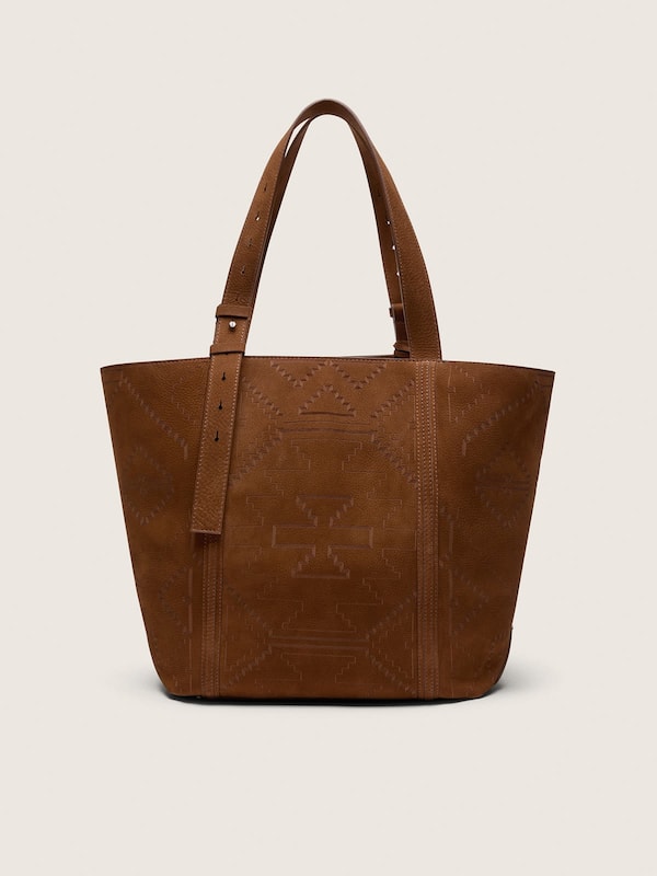 Golden Goose - 24/7 Bag East West in nabuk marrone con trama in 