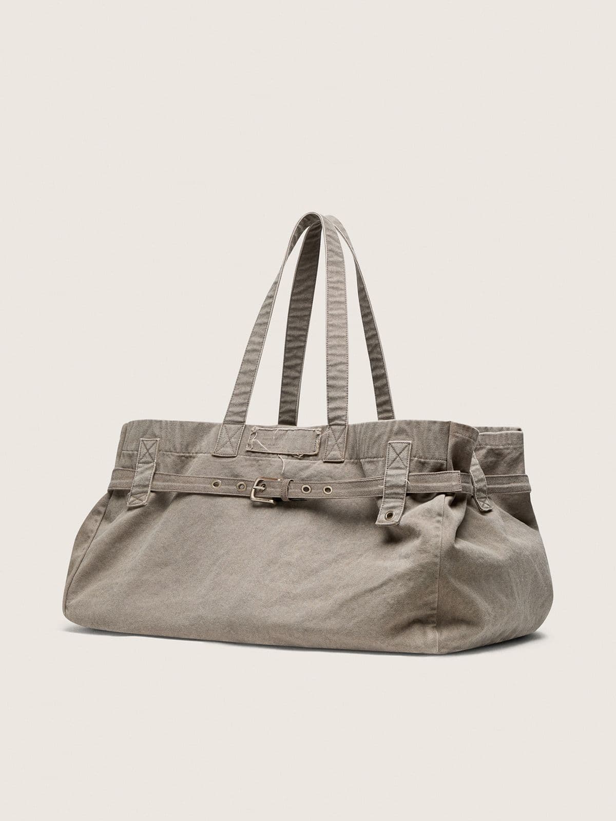 Golden Goose - Bolso tote de lona antracita con bordados y detalles en plateado antiguo in 