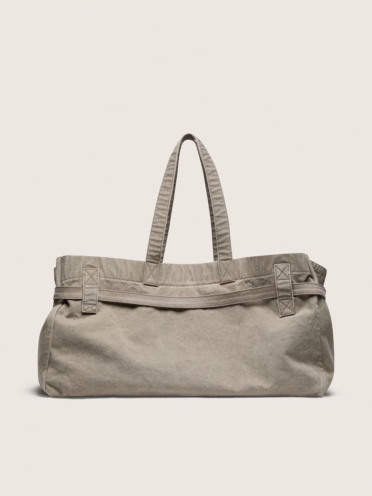 Golden Goose - Bolso tote de lona antracita con bordados y detalles en plateado antiguo in 