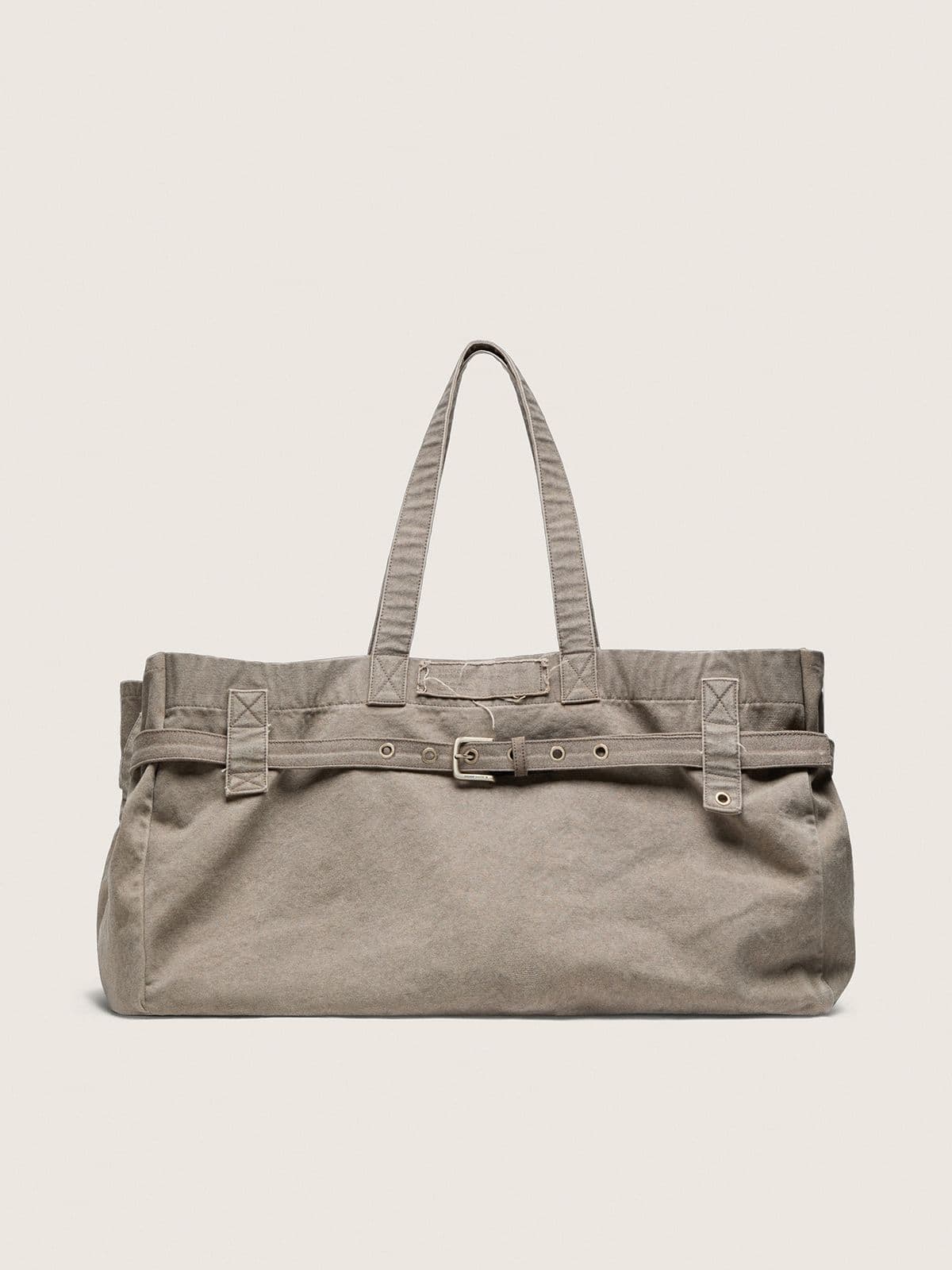 Golden Goose - Bolso tote de lona antracita con bordados y detalles en plateado antiguo in 