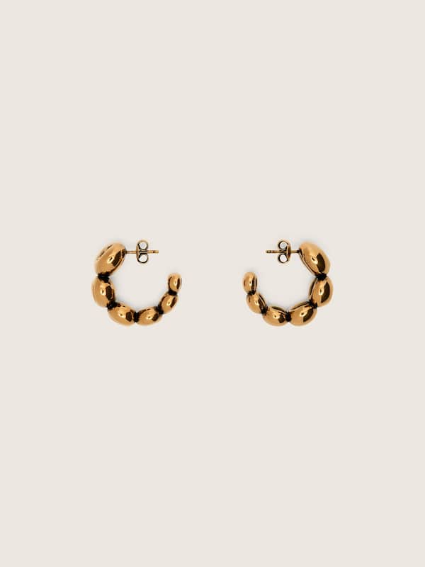 Golden Goose - Hoop earrings with antique gold-colored studs in 