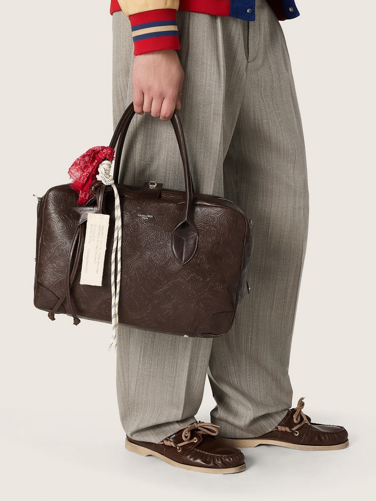 Golden Goose - Medium Vita Bag in mahogany leather with charms and silver details in 