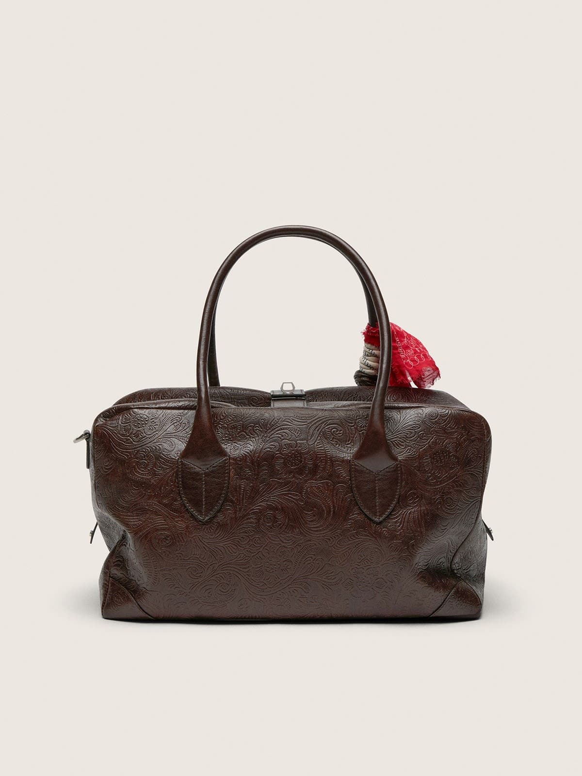Golden Goose - Medium Vita Bag in mahogany leather with charms and silver details in 