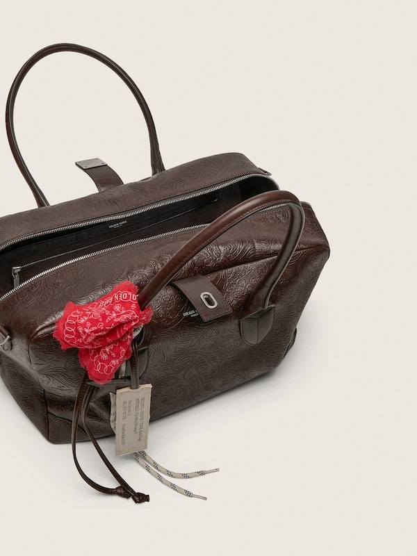 Golden Goose - Medium Vita Bag in mahogany leather with charms and silver details in 