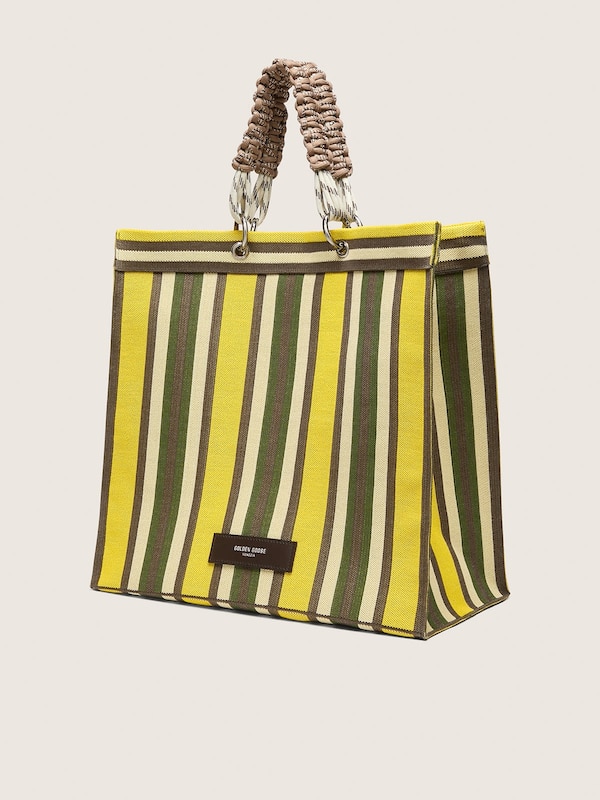 Striped Spiaggina Bag in yellow, green and brown