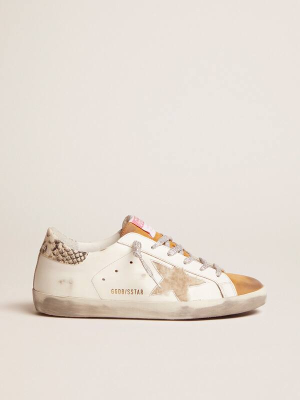 Super-Star sneakers made from shearling with snake-print heel tab