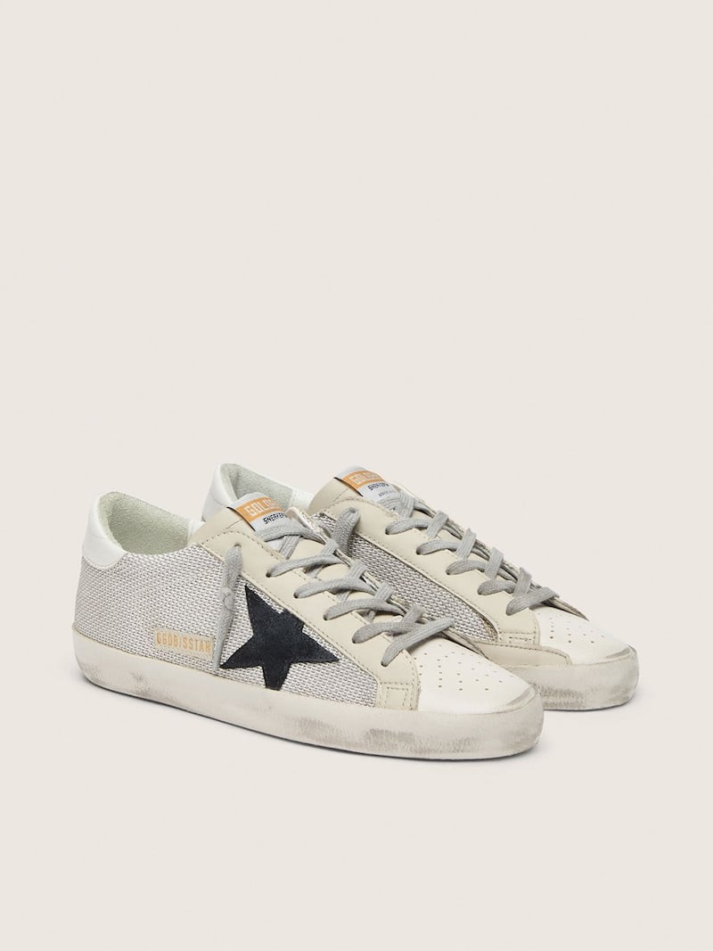 Golden Goose - Women's Super-Star in leather with black star in 