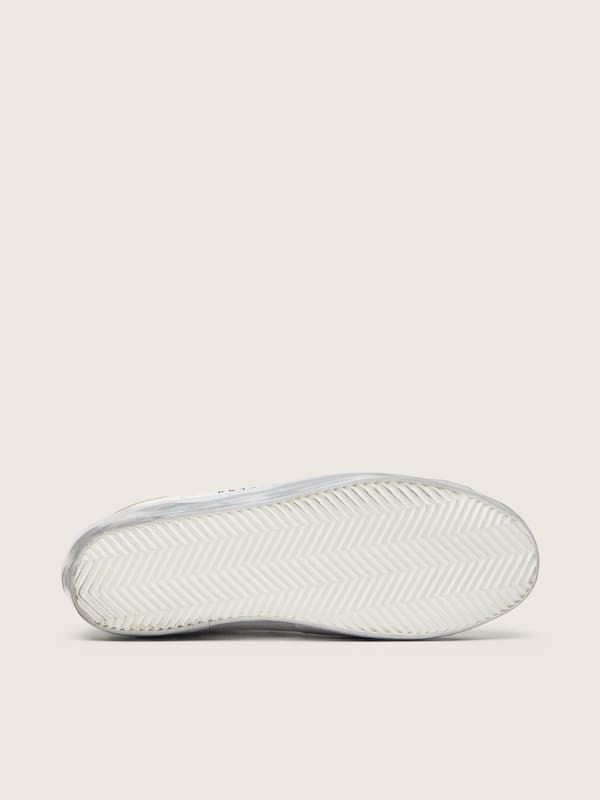 Golden Goose - Women's Super-Star with silver sparkle foxing and metal stud lettering in 