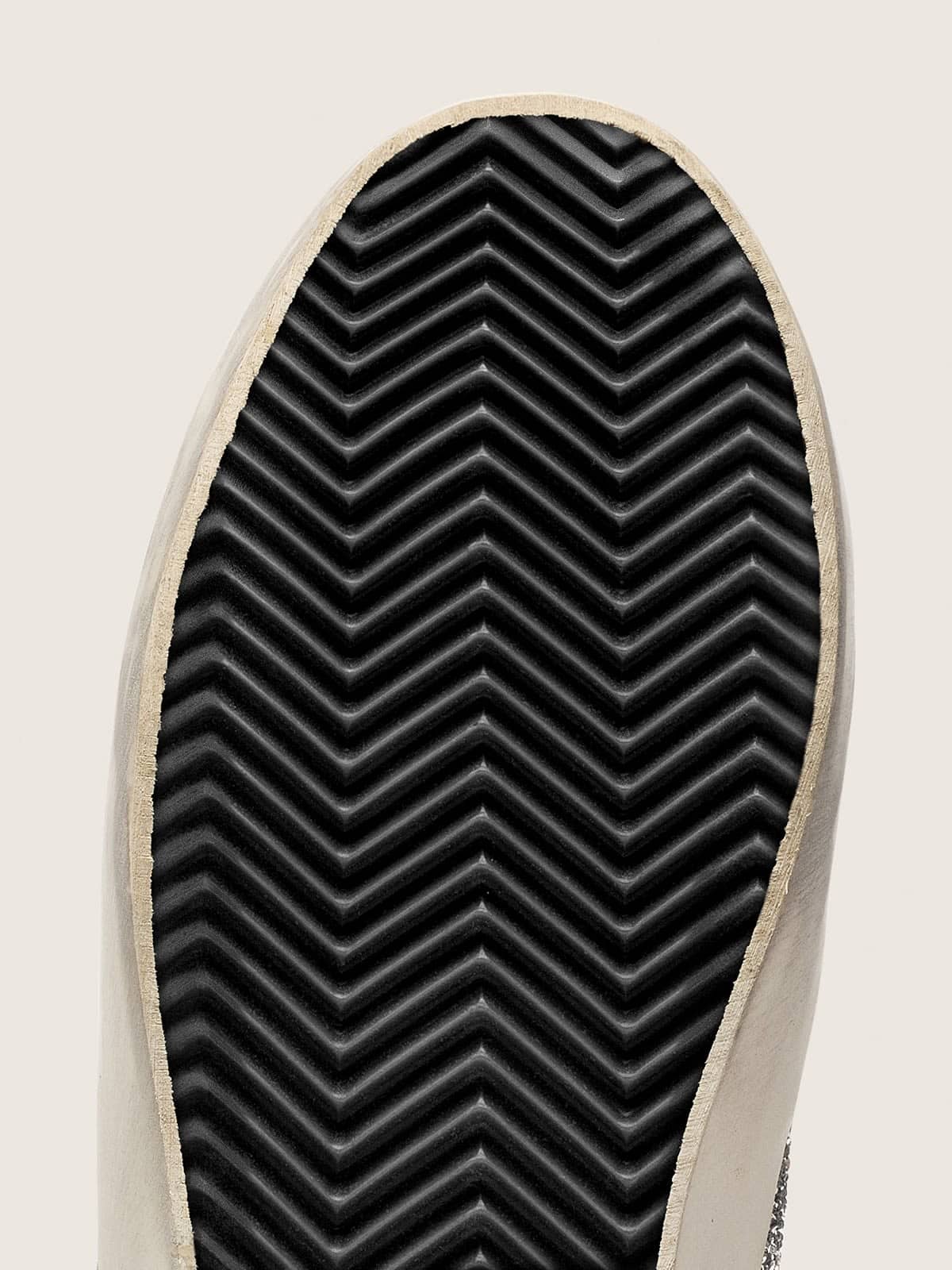 Golden Goose - Women's Super-Star in silver glitter with ice-gray suede star in 