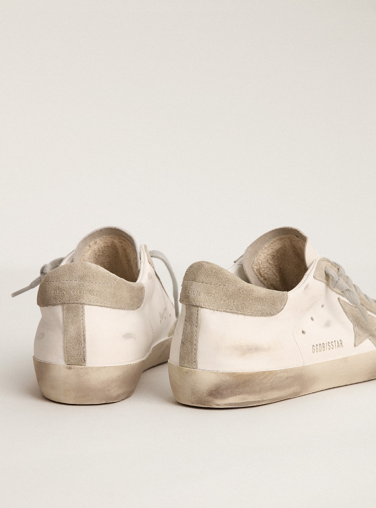 Golden Goose - Women’s Super-Star with gray suede star and heel tab in 