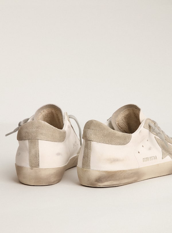 Golden Goose - Women’s Super-Star with gray suede star and heel tab in 