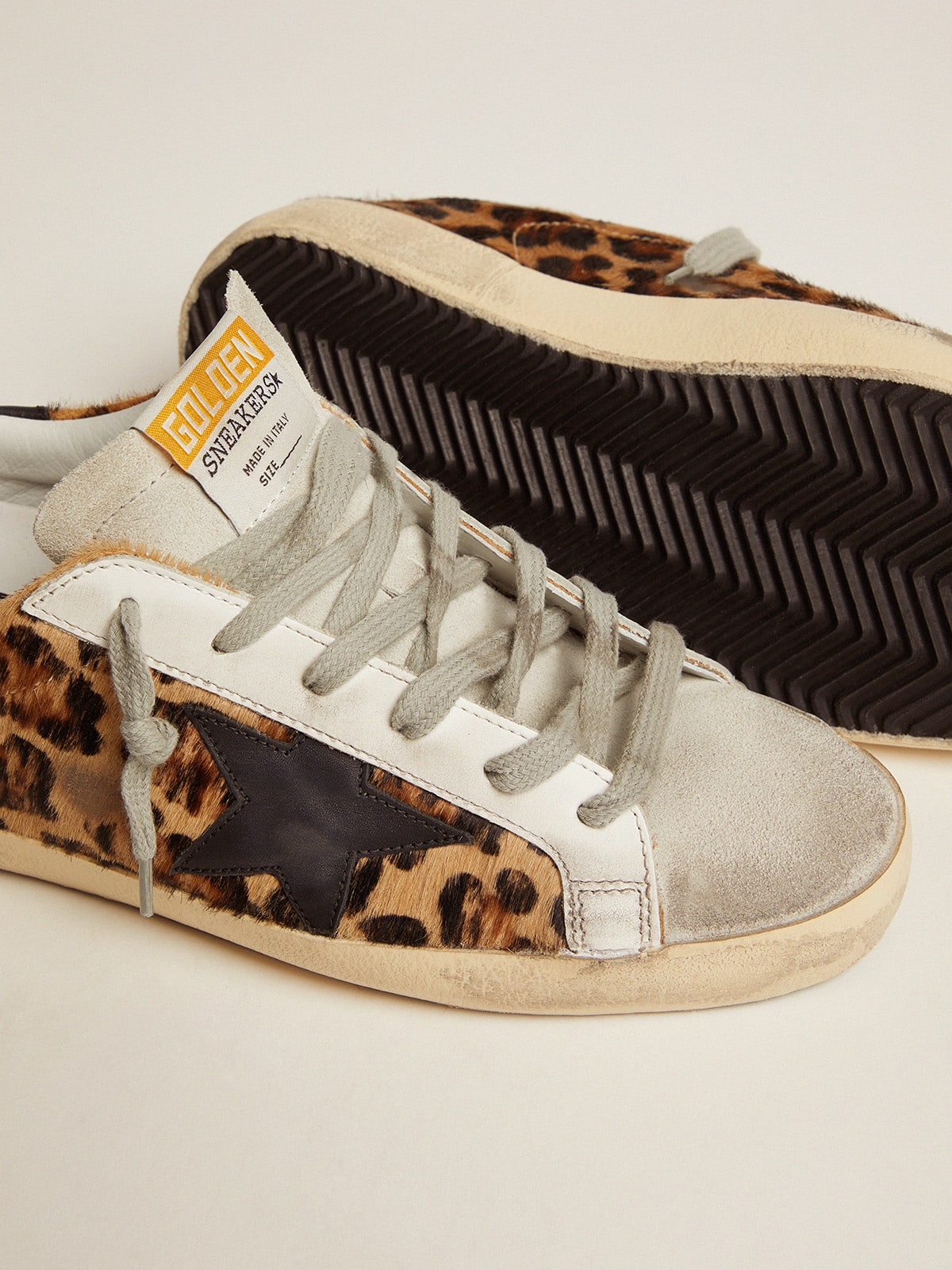 Golden Goose - Super-Star para mujer de piel con estampado de leopardo in 