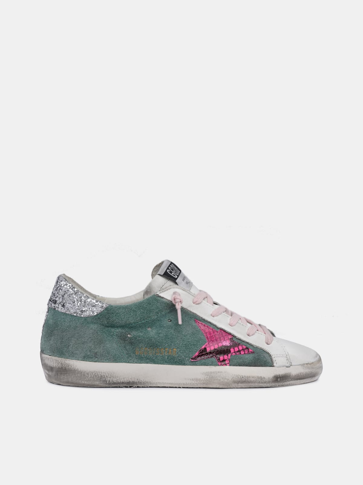 Golden Goose - Zapatillas deportivas Super-Star verdes con estrella estampado pitón in 