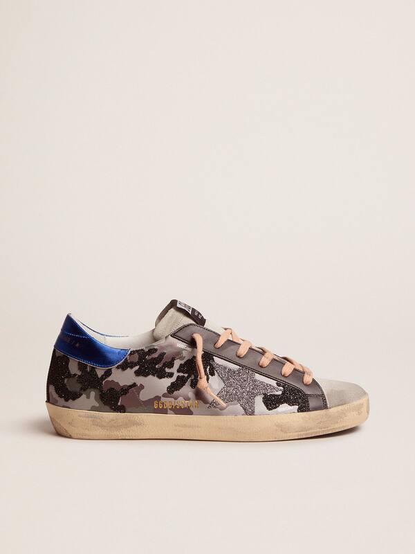 Camouflage Super-Star sneakers with glitter    