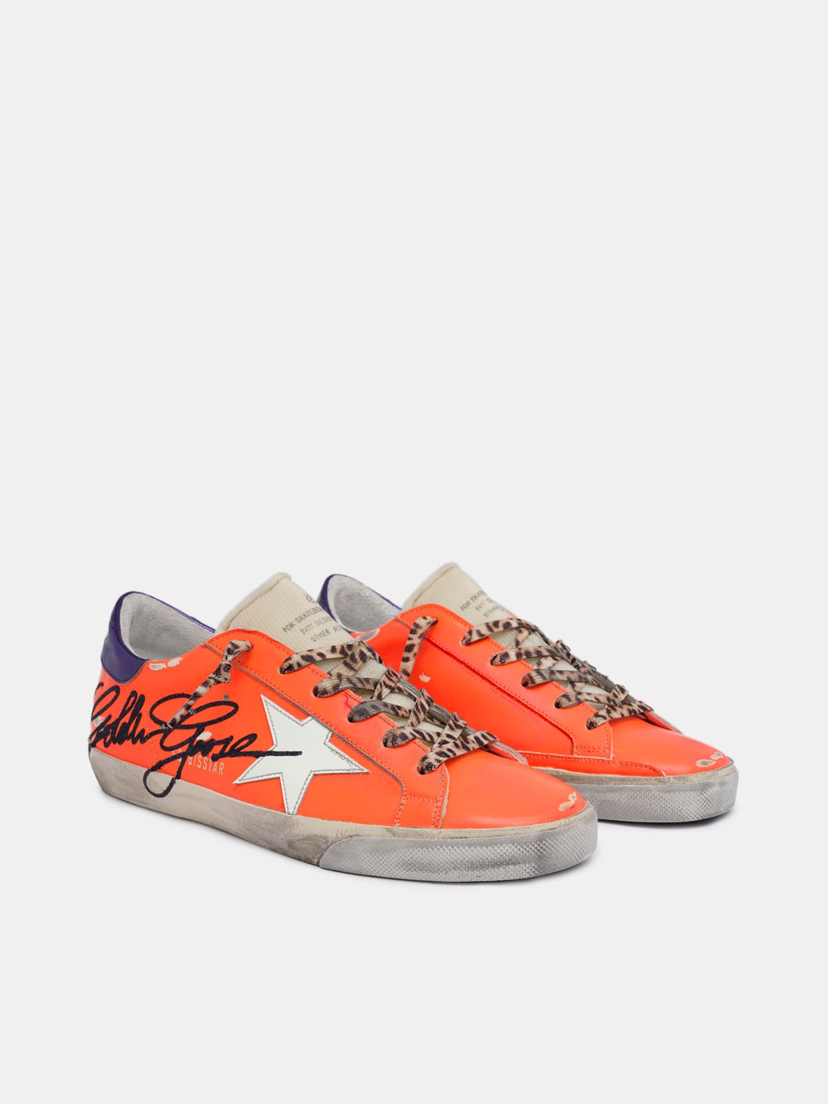 Golden Goose - Sneakers Super-Star orange avec logo Golden Goose in 