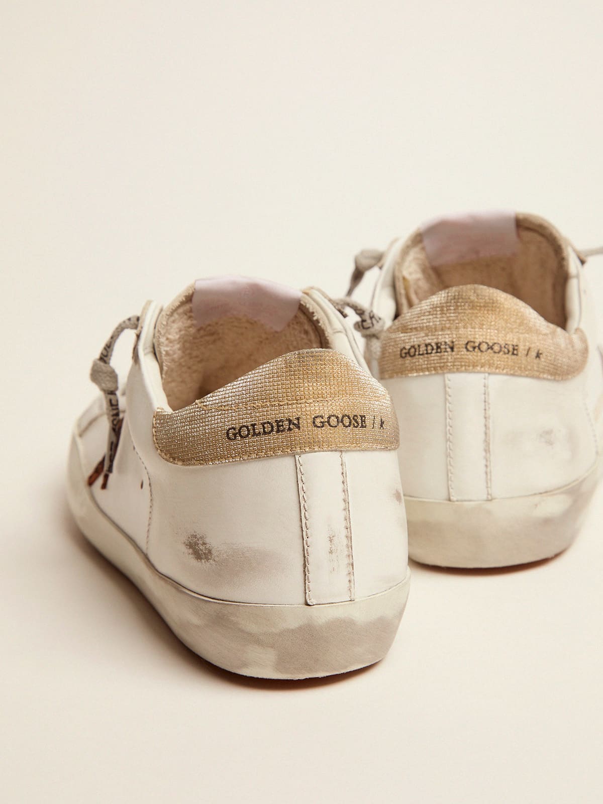 Golden Goose - Super-Star LTD sneakers with leopard-print star and gold glitter heel tab in 