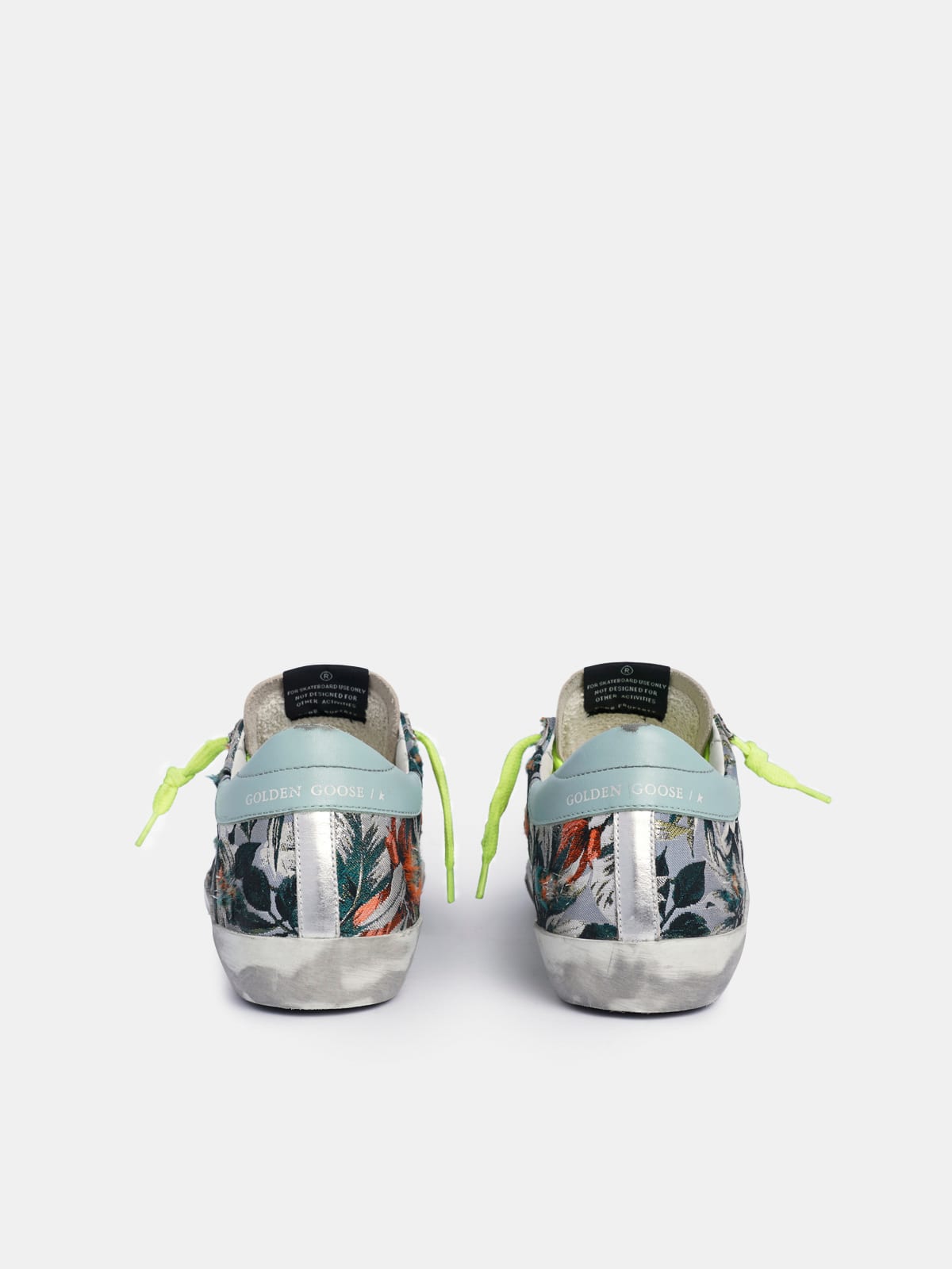 Golden Goose - Super-Star sneakers in floral-patterned jacquard with a silver star in 