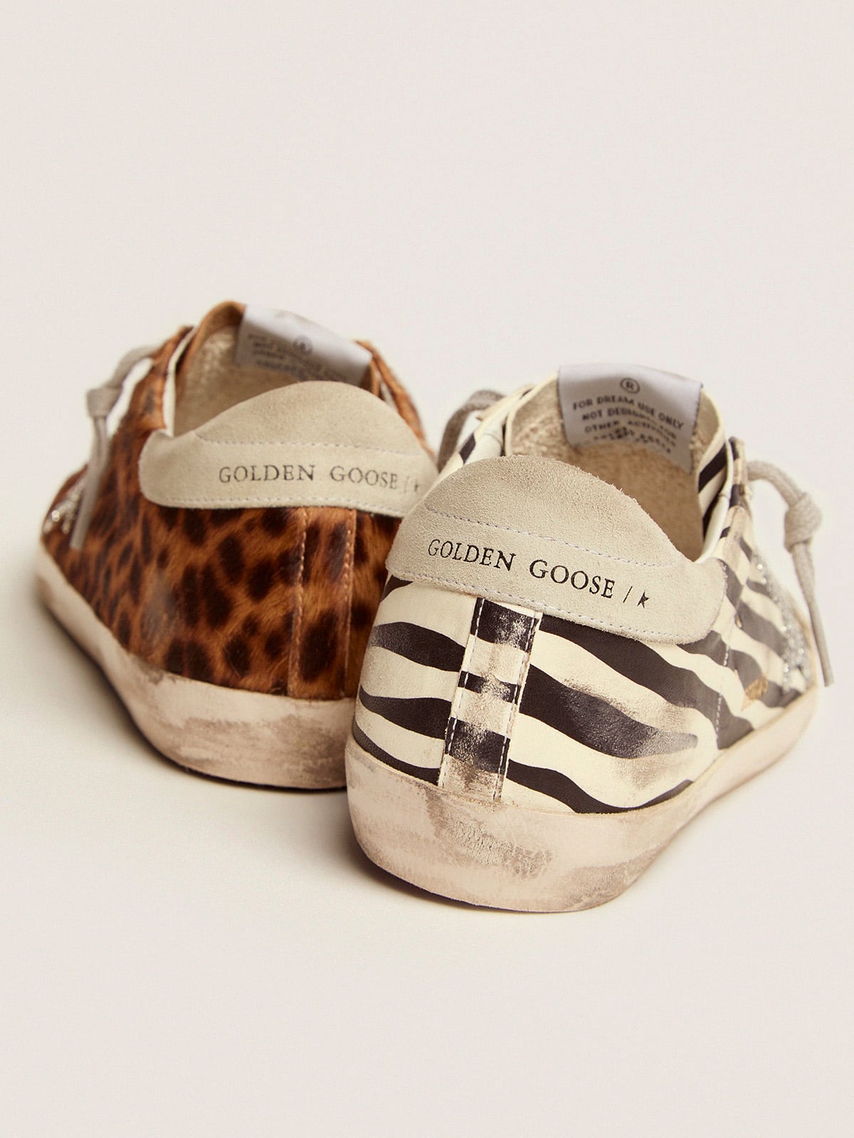 Golden Goose - Super-Star LTD sneakers in animal-print pony skin with Swarovski star in 