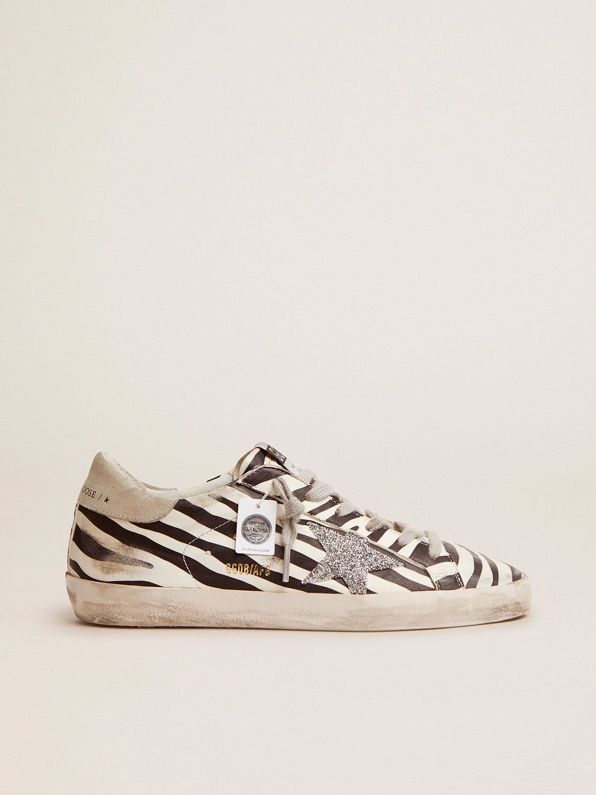 Golden Goose - Super-Star LTD sneakers in animal-print pony skin with Swarovski star in 