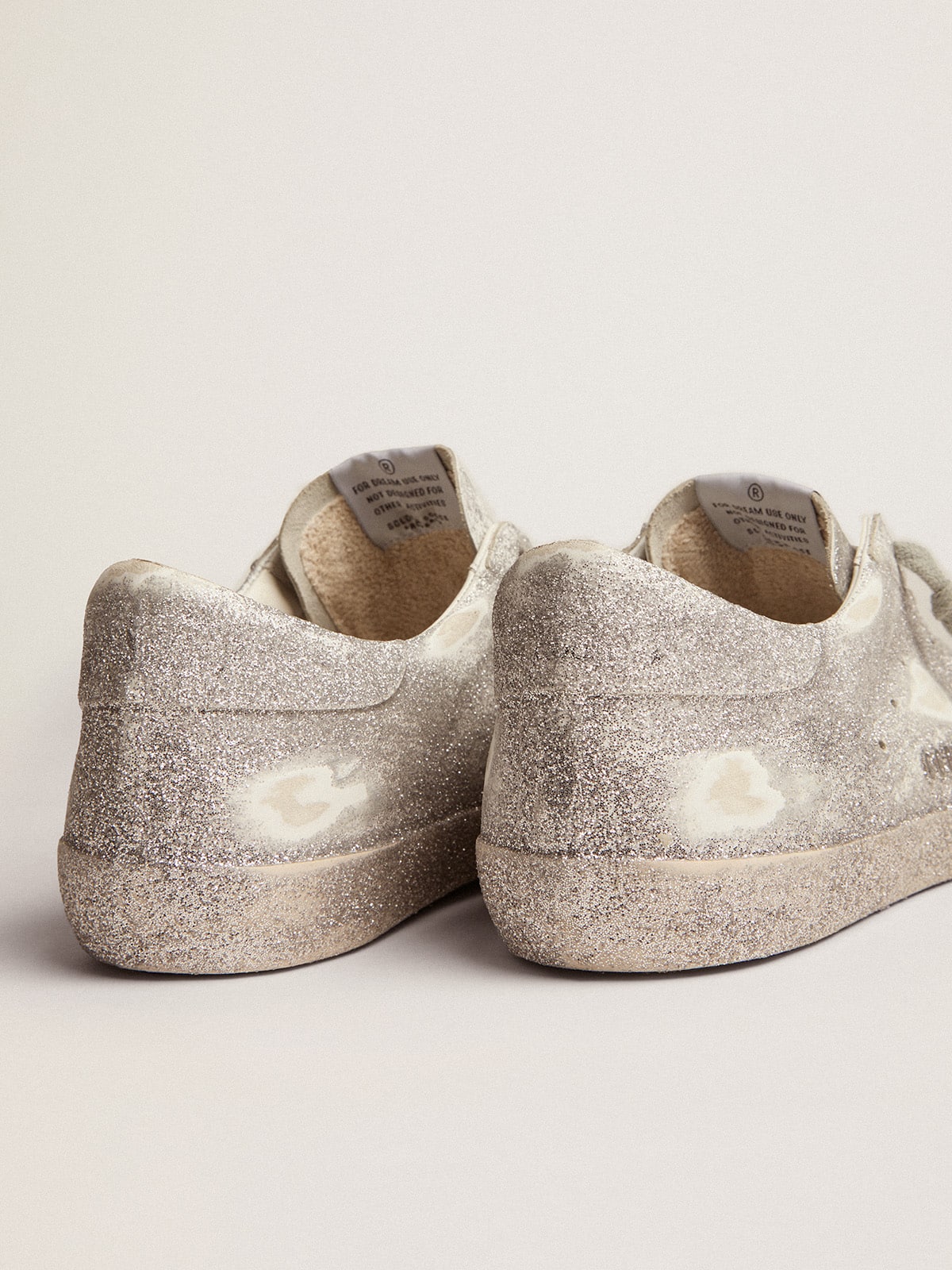 Golden Goose - Women's Super-Star in silver leather with all-over glitter in 