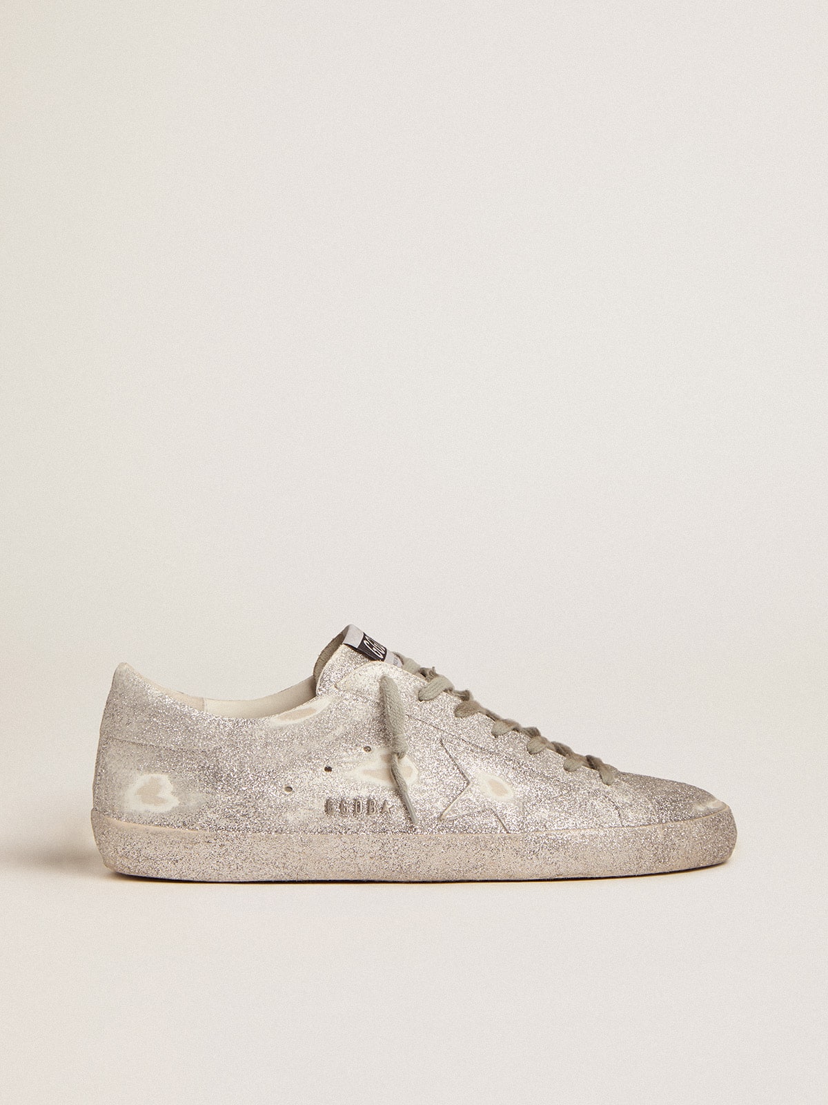 Golden Goose - Women's Super-Star in silver leather with all-over glitter in 