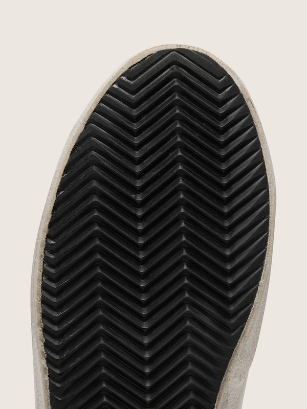 Golden Goose - Women's Super-Star with white suede star and black croc-print leather heel tab in 