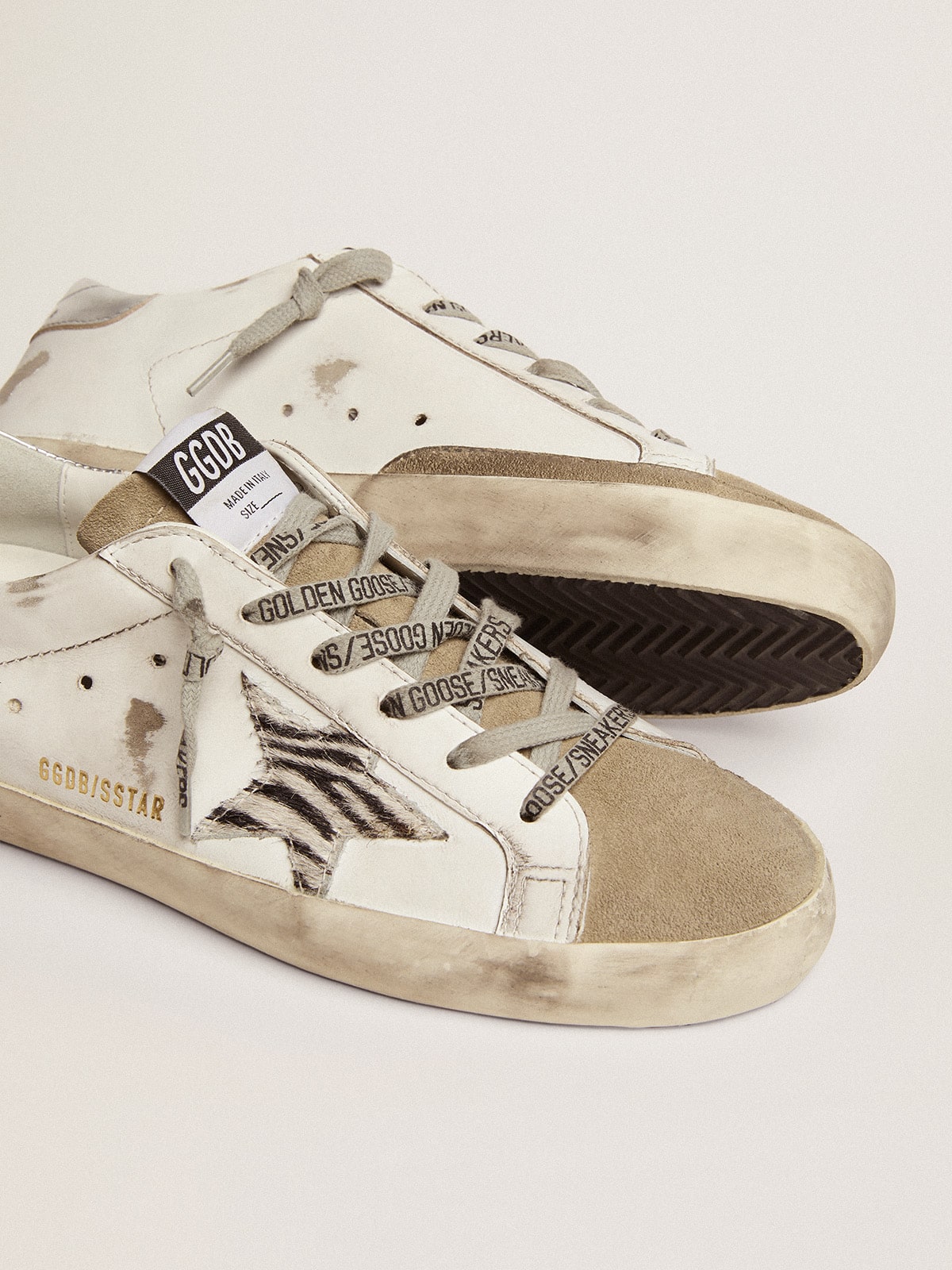 Golden Goose - 여성 지브라 프린트 포니스킨 스타 슈퍼-스타 in 
