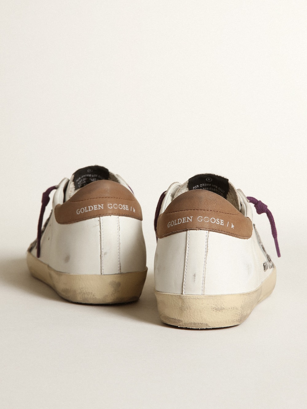 Golden Goose - Super-Star with leopard pony skin star and brown nubuck heel tab in 