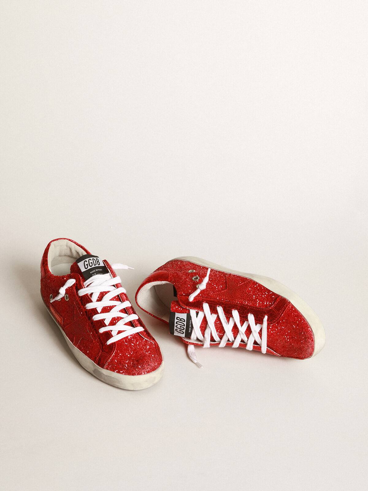 Golden Goose - Superstar sneakers with glitter upper and laminated star in 