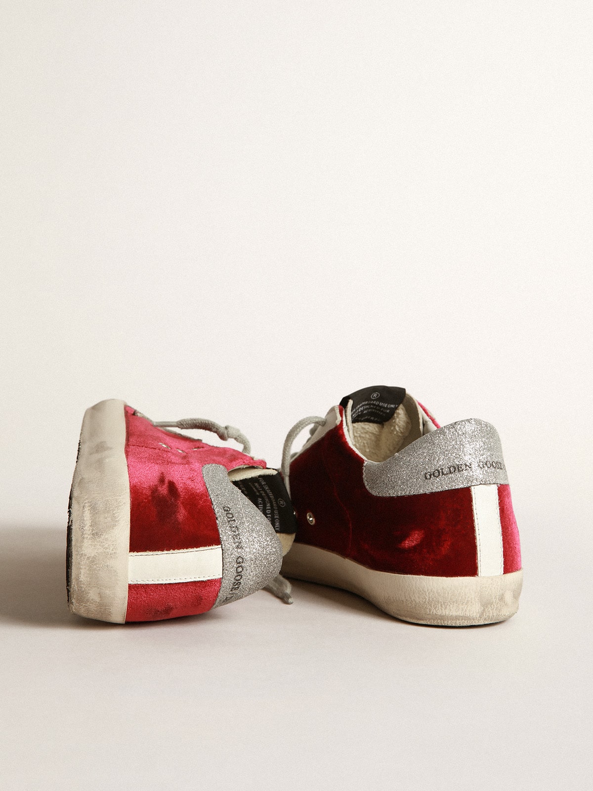 Golden Goose - Super-Star sneakers in velvet with glittery heel tab in 