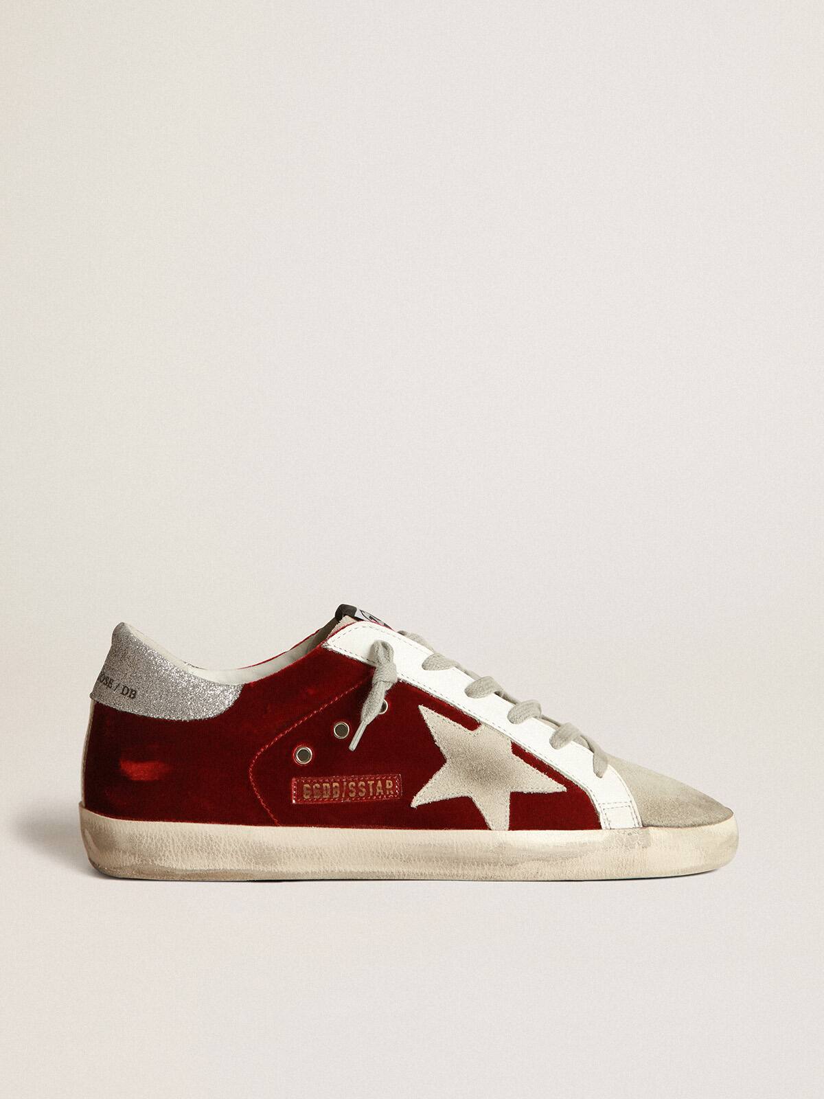 Golden Goose - Super-Star sneakers in velvet with glittery heel tab in 