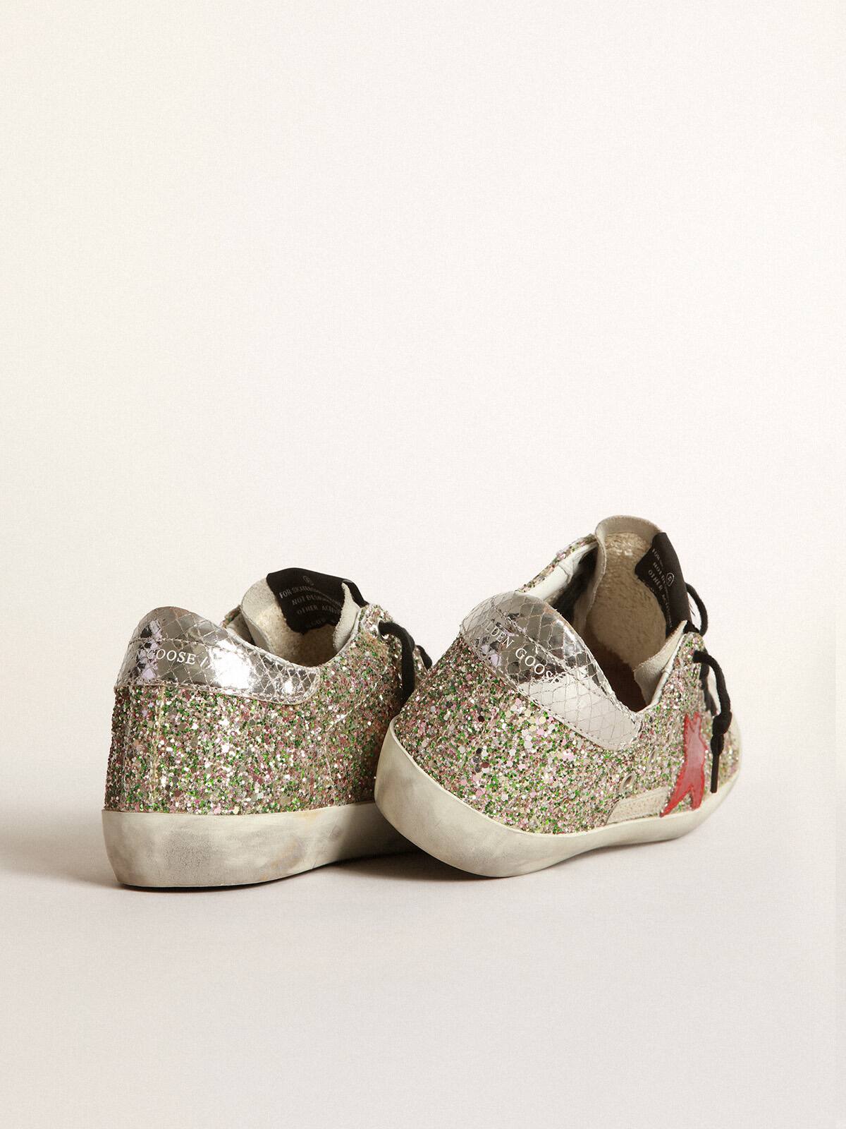 Golden Goose - Glittery Super-Star sneakers with laminated star in 