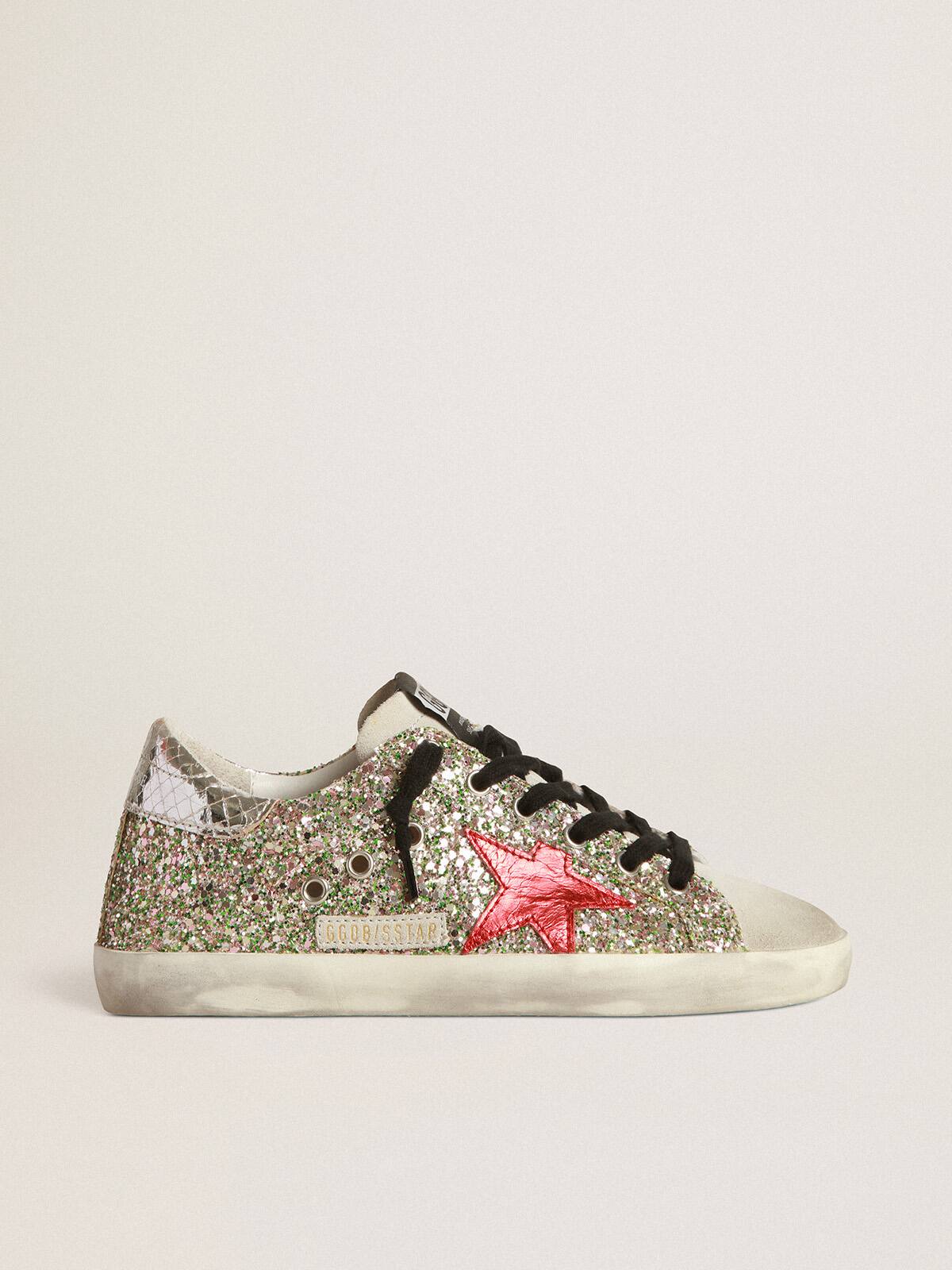 Golden Goose - Glittery Super-Star sneakers with laminated star in 