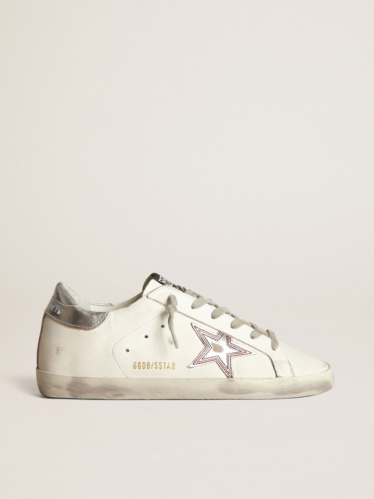 Golden Goose - Silver star Super-Star sneakers with contrasting stitching in 