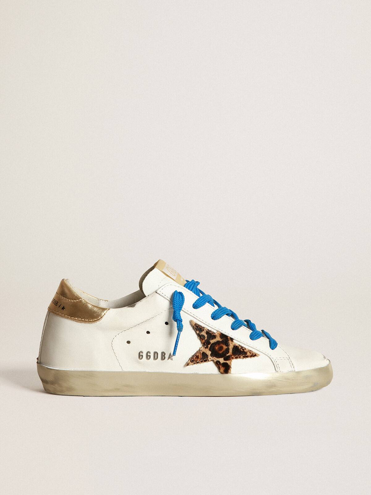 Golden Goose - Super-Star sneakers with sparkly foxing and leopard-print star in 