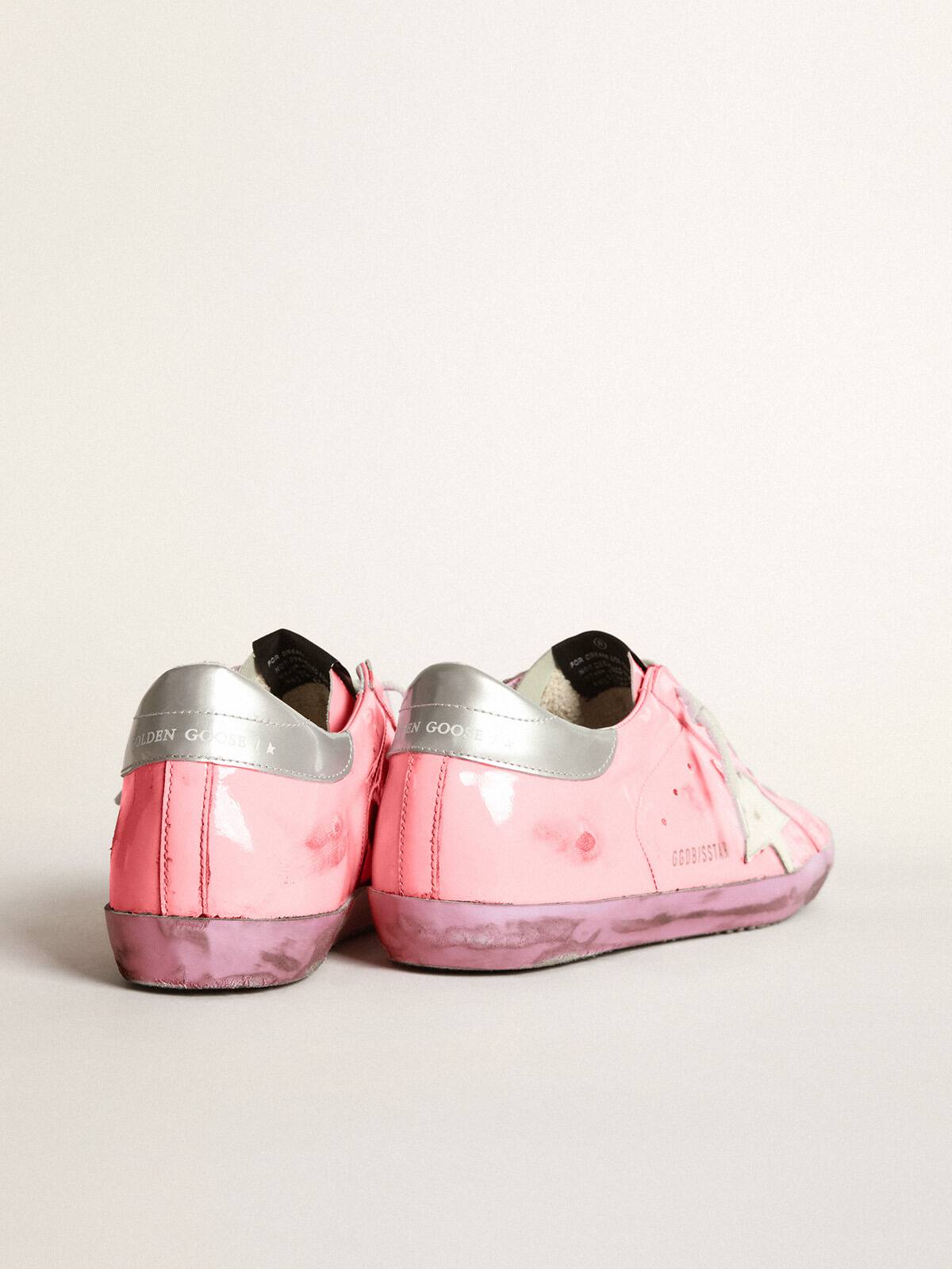 Golden Goose - Pink Super-Star sneakers with silver heel tab in 