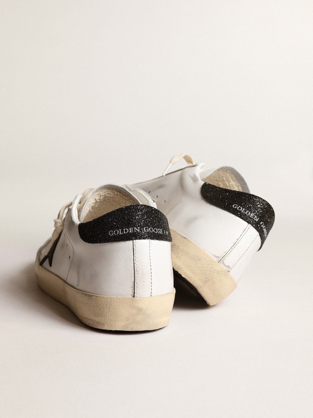 Golden Goose - Women’s Super-Star with a black Swarovski crystal star and heel tab in 