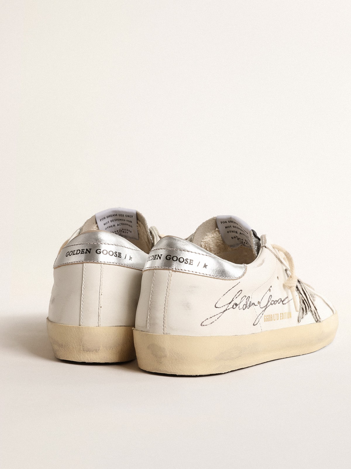 Golden Goose - Super-Star LTD with silver Swarovski crystal tongue in 