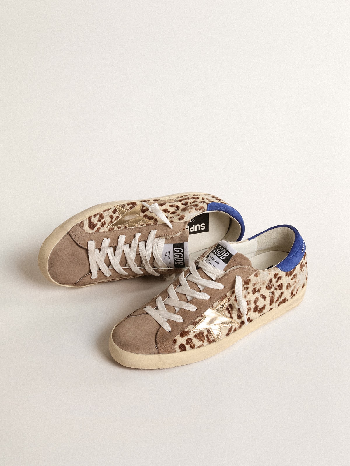 Golden Goose - Super-Star LTD de couro cavalinho com estrela dourada e talão de suede in 