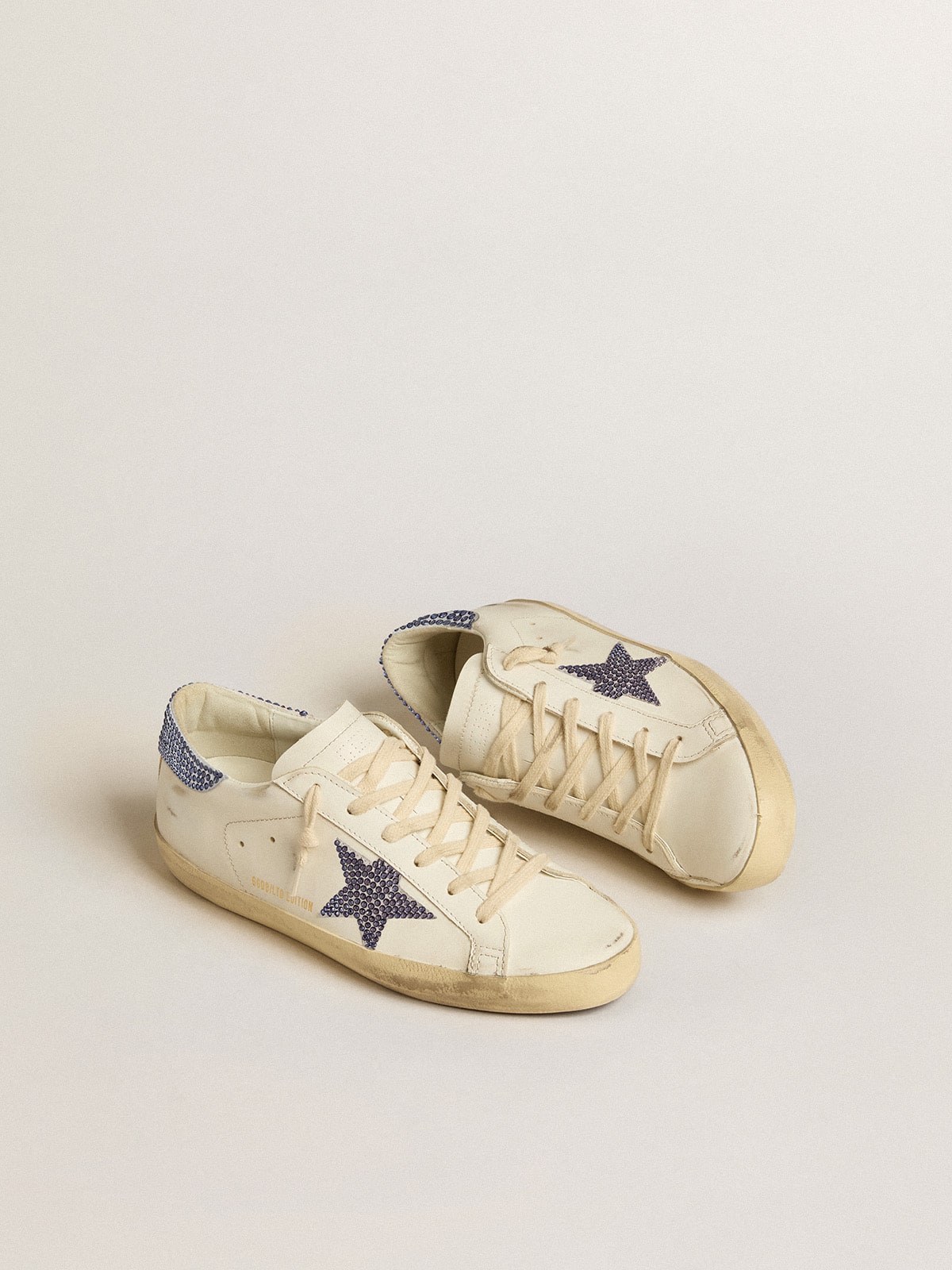 Golden Goose - Women’s Super-Star LTD with suede star and heel tab with Swarovski crystals in 