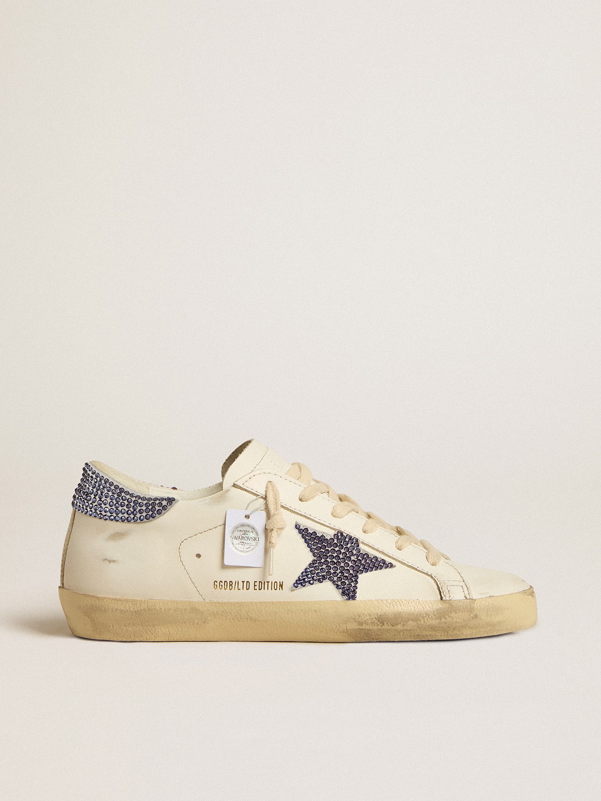 Golden Goose - Super-Star Donna LTD con stella e talloncino in suede con cristalli Swarovski in 