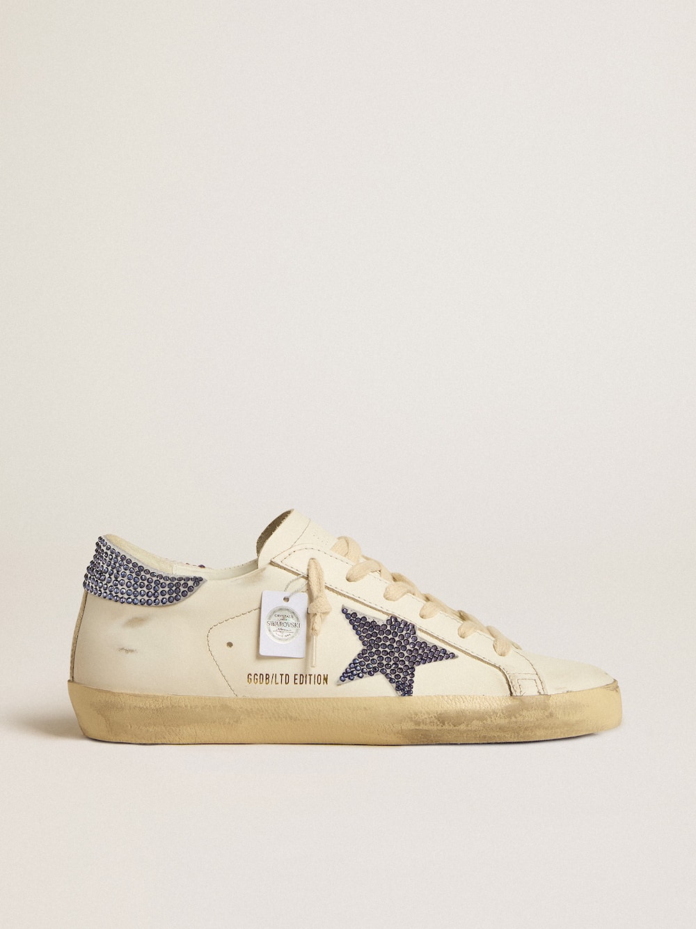 Golden Goose - Women’s Super-Star LTD with suede star and heel tab with Swarovski crystals in 