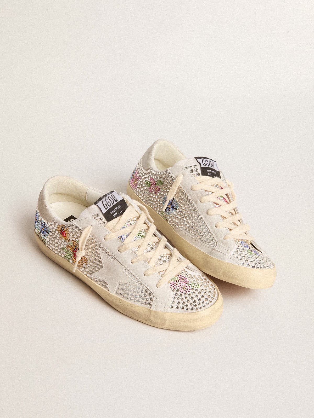 Golden Goose - Super-Star LTD de cristales Swarovski con estrella y refuerzo del talón de ante in 