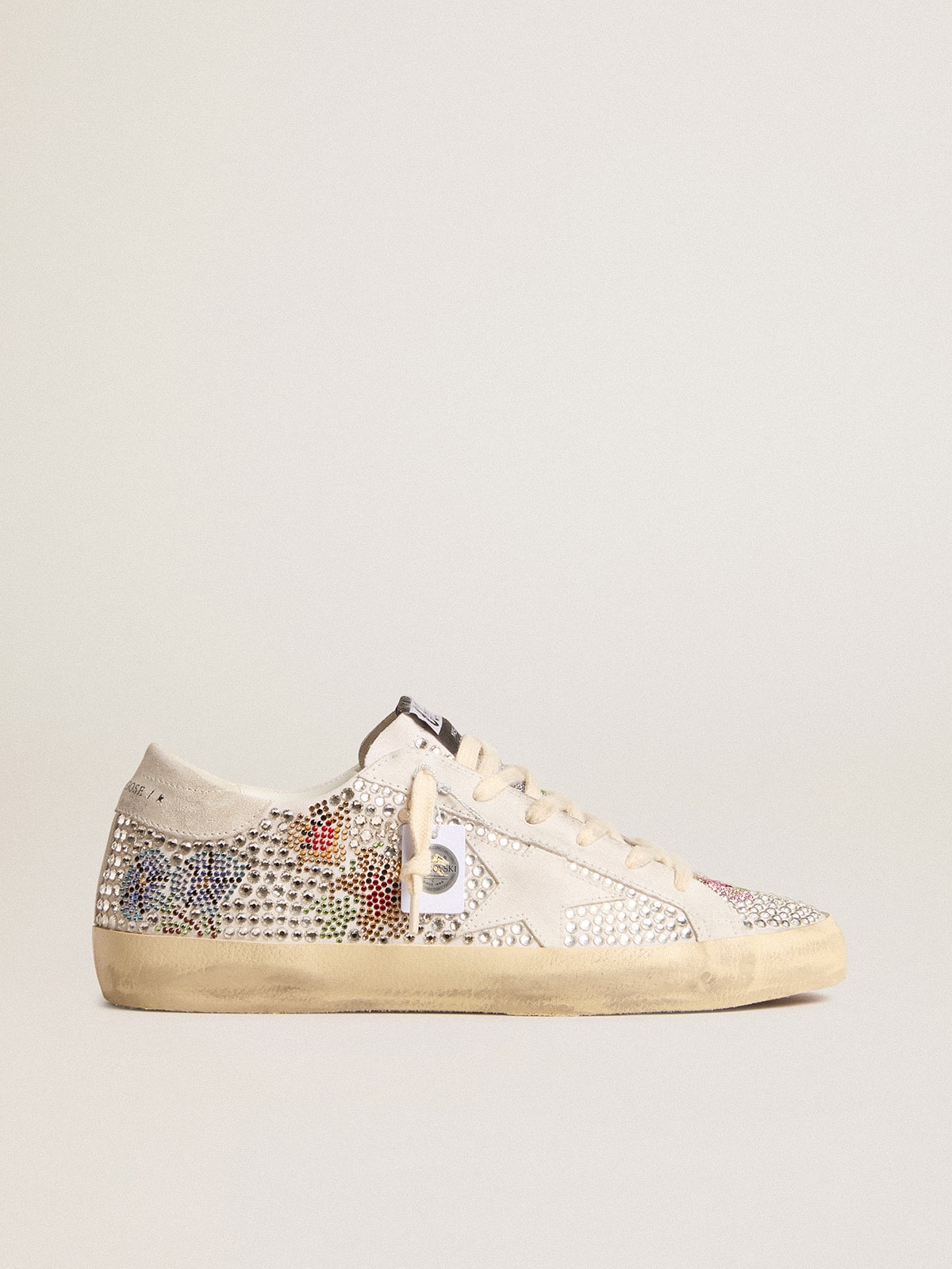 Golden Goose - Super-Star LTD en cristaux Swarovski avec étoile et contrefort en daim in 