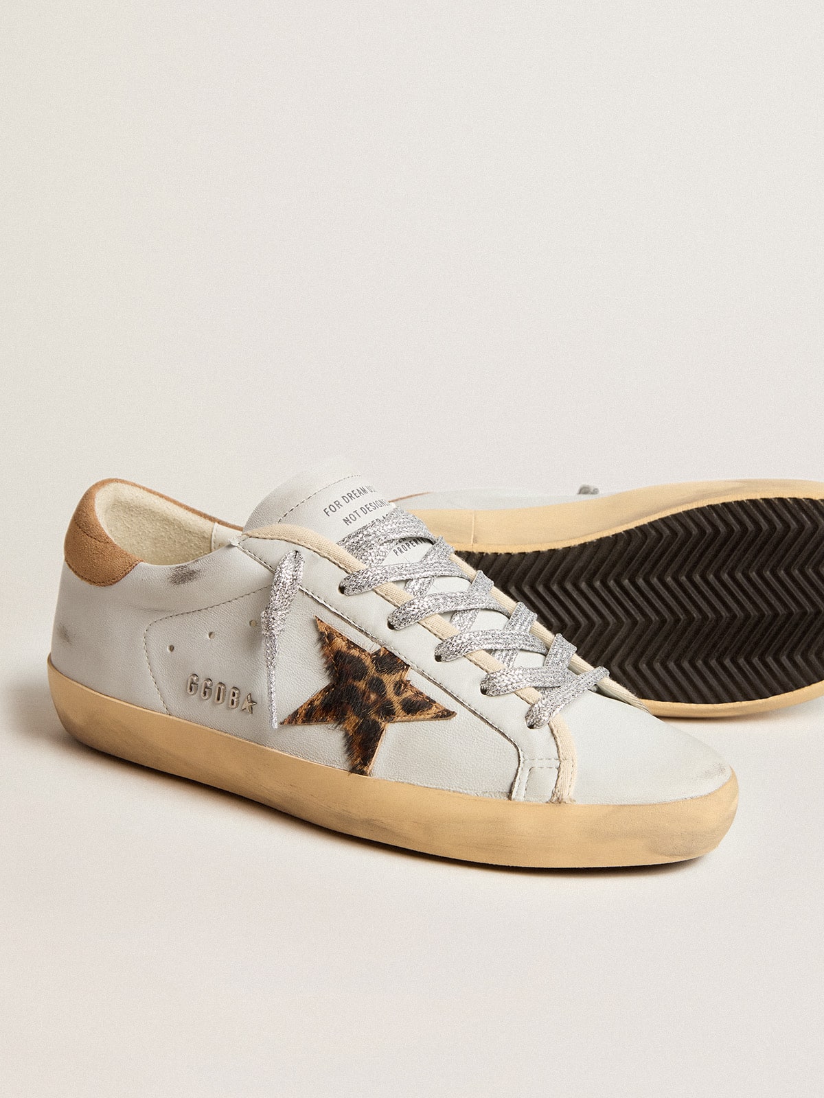 Golden Goose - Women's Super-Star in nappa leather with pony skin star and suede heel tab in 