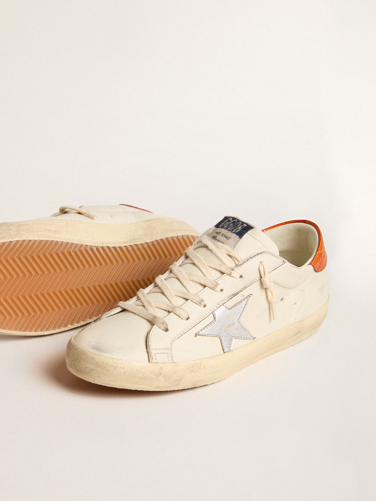 Super-Star LTD with silver leather star and croc-print leather heel tab