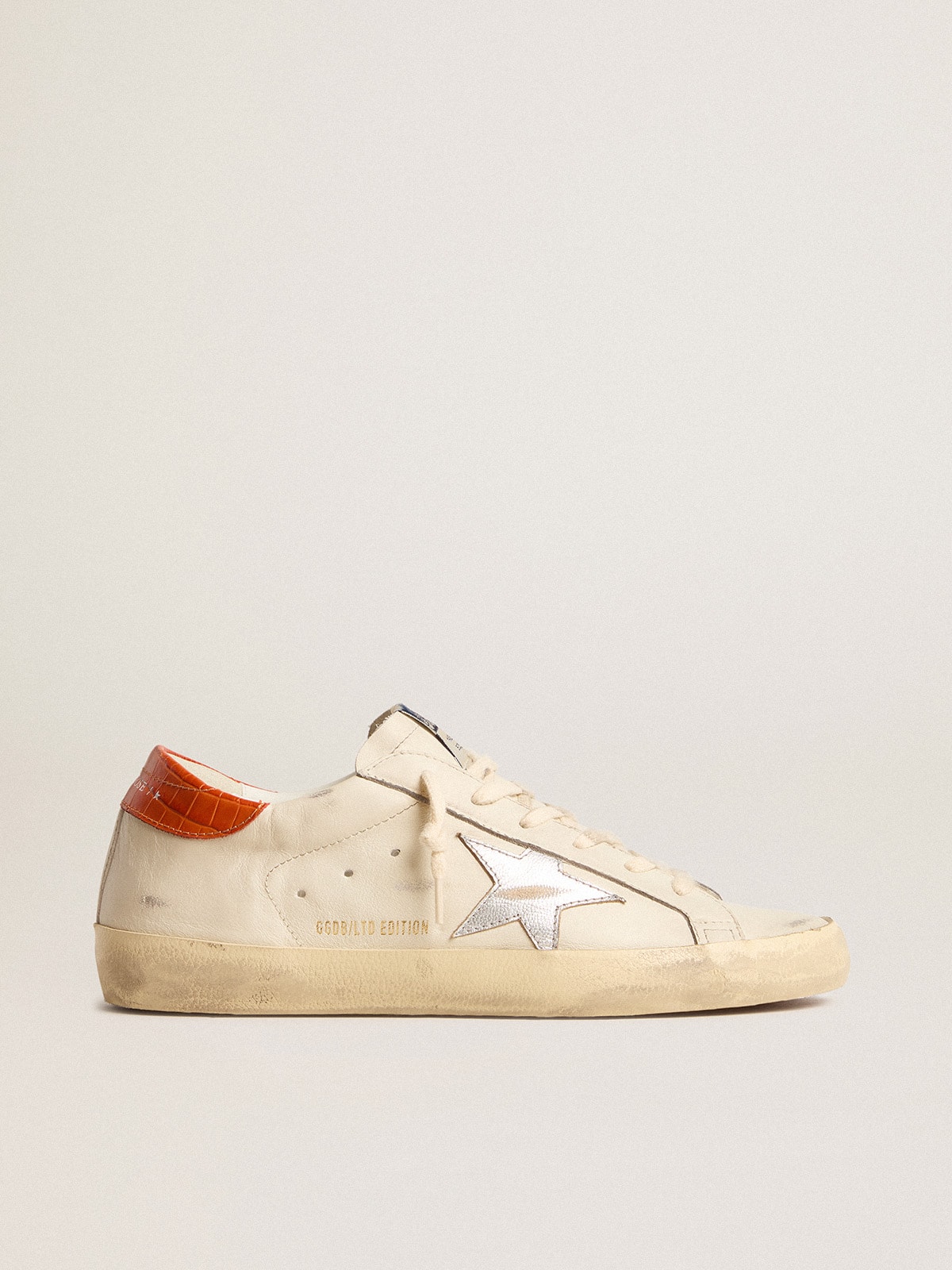 Super Star LTD with silver leather star and croc print leather heel tab Golden Goose